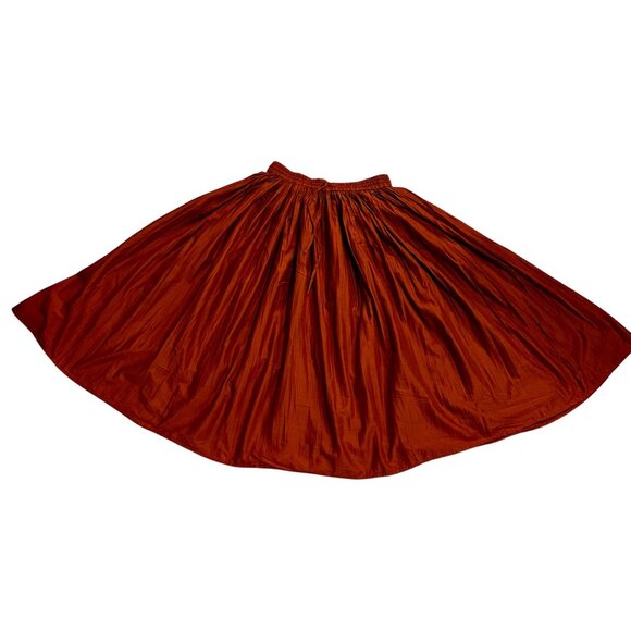 Her Style Boutique Rust Cotton Maxi Skirt Full Sweep Boho Skirt Festival Vibes O - Picture 5 of 5